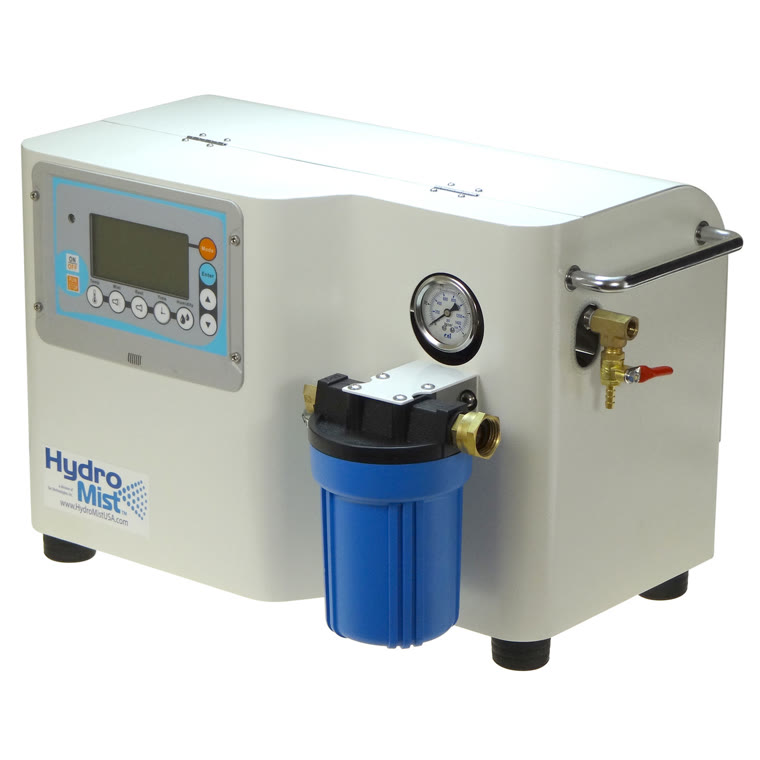 HydroMist ProMist 75 Series commercial misting pump with LCD control panel